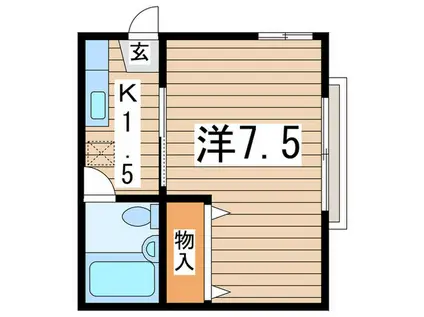 クローバーハウス弘明寺(1K/2階)の間取り写真