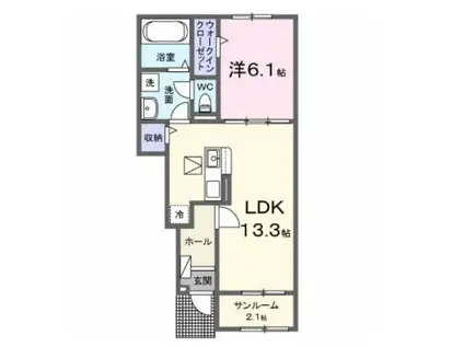 スフィア セリーン II(1LDK/1階)の間取り写真