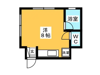 倉田ハイツ(ワンルーム/1階)の間取り写真