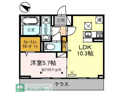 リヴィエール I(1LDK/3階)の間取り写真
