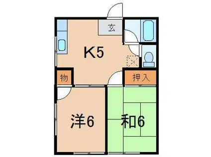 アネックスII(2DK/1階)の間取り写真