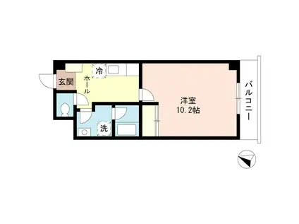 フェリーチャ(1K/1階)の間取り写真