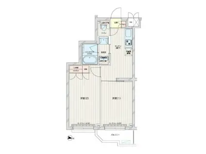 ルーブル練馬赤塚(2DK/2階)の間取り写真