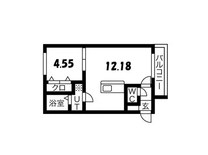プリヴィエール美園(1LDK/2階)の間取り写真