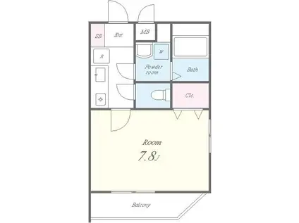 ミリアビタNO21(1K/2階)の間取り写真