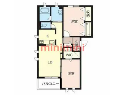 スカイガーデン紫明園(2LDK/2階)の間取り写真