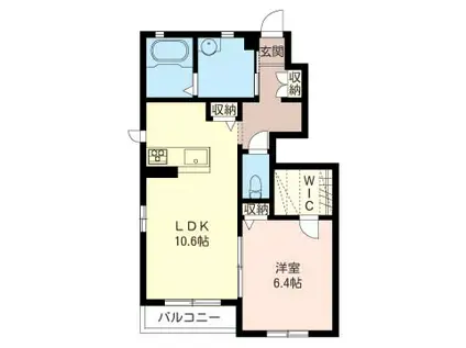 シャーメゾンルーチェ C(1LDK/1階)の間取り写真