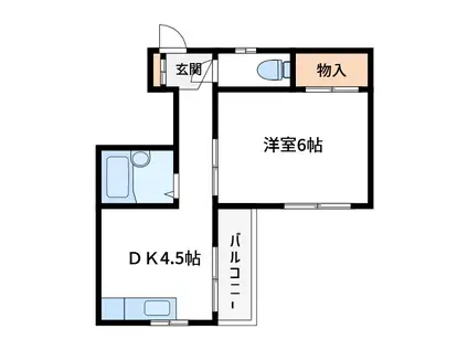 コーポ立花(1DK/3階)の間取り写真