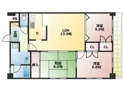 ヌーヴェレールIII(3LDK/5階)の間取り写真