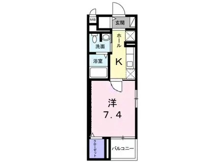 グランツ・K(1K/4階)の間取り写真