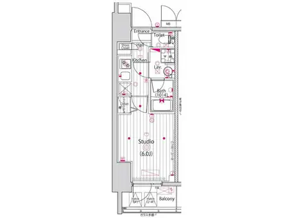 ガーラ横濱関内グランドステージ(1K/3階)の間取り写真