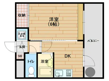 パルビレッジ(1DK/4階)の間取り写真