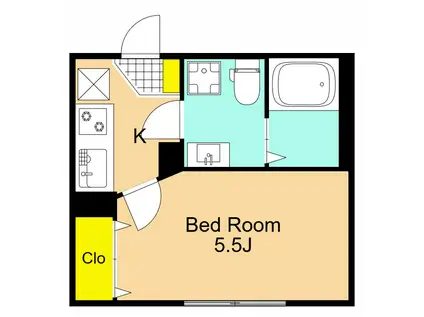 STRIPES東大井(1K/2階)の間取り写真