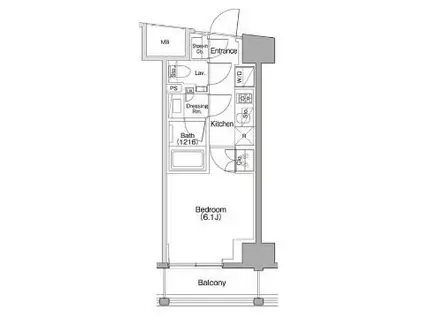 ザ・パークハビオSOHO代々木公園(1K/6階)の間取り写真