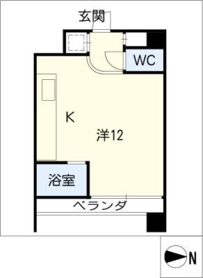 クレイタスパークIII(ワンルーム/2階)の間取り写真