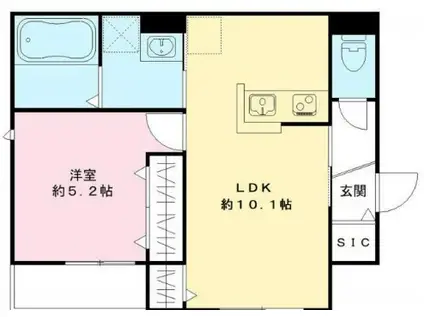 リオフィエイロ(1LDK/1階)の間取り写真