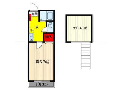 エポックME(1K/1階)の間取り写真