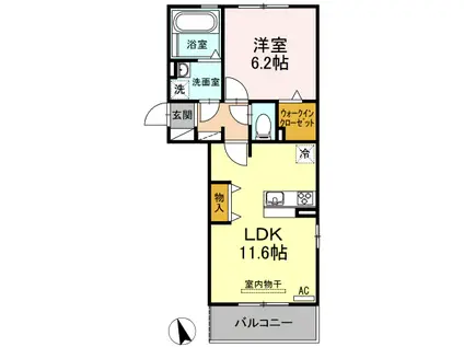 LOCOMOCOIV(1LDK/3階)の間取り写真