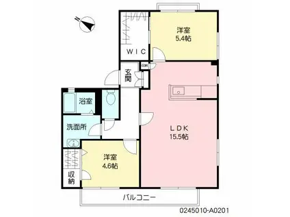 メゾンフォーレ大利A棟(2LDK/2階)の間取り写真