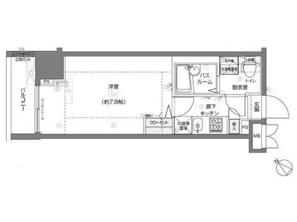 フェニックス横濱関内BAY MARKS(1K/5階)の間取り写真