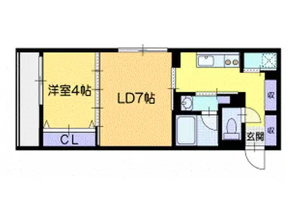 ヴィスタソルマーレ(1LDK/1階)の間取り写真