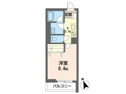 A CLOUD RESIDENCE(1K/1階)の間取り写真