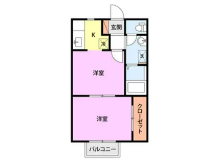 プロパティー・88(1DK/2階)の間取り写真