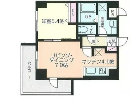 メゾン・プティシエル(1LDK/4階)の間取り写真