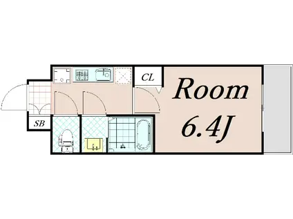 グランカリテ塚本(1K/3階)の間取り写真