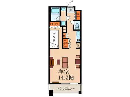 アパートメンツ江坂(ワンルーム/7階)の間取り写真