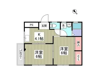 メゾン・ド・カスミ(2K/2階)の間取り写真