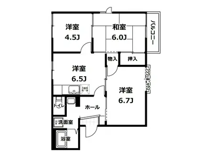 アネックス東海(3DK/2階)の間取り写真