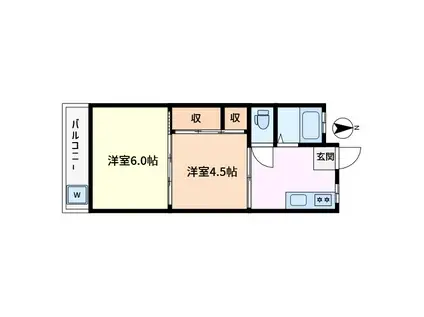 河野マンション(2K/3階)の間取り写真