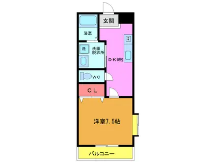 グランシャリオ(1DK/2階)の間取り写真