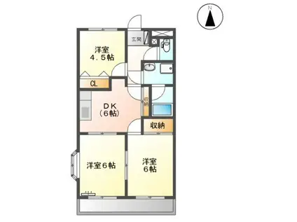 ロイヤルリバー98(3DK/1階)の間取り写真