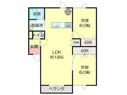 フレグラントハウス(2LDK/1階)の間取り写真