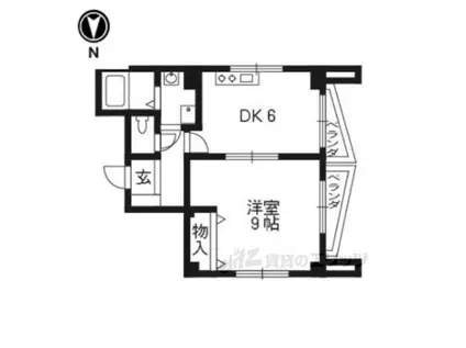 ヴィベンダ柳生(1DK/3階)の間取り写真