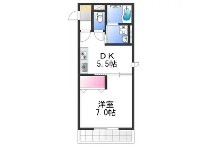 グレース ヴィラ(1DK/1階)の間取り写真