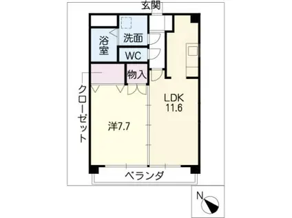 メゾン・ヌーベル(1LDK/1階)の間取り写真