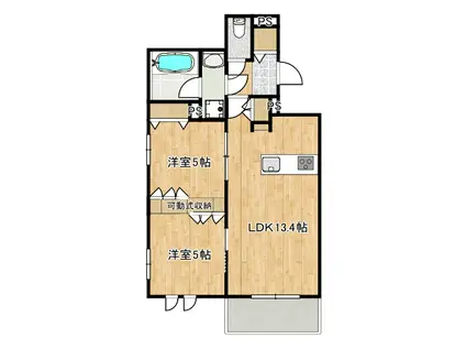 イースト SEDONAイーストセドナ(2LDK/2階)の間取り写真