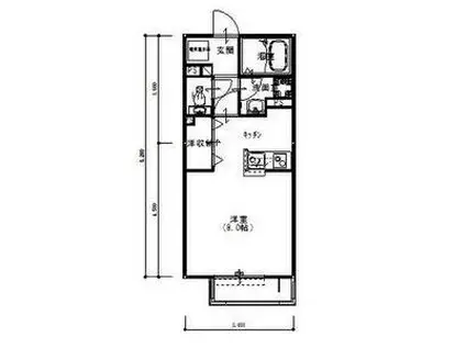 ハイツYOU(ワンルーム/1階)の間取り写真