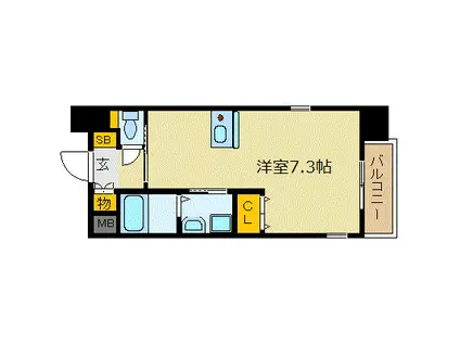 プレサンス鶴舞駅前ブリリアント(1K/4階)の間取り写真