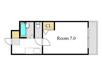 キャステルII(1K/3階)の間取り写真