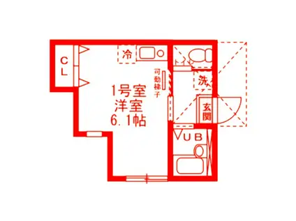 SURF PRIME YOKOHAMA(ワンルーム/1階)の間取り写真