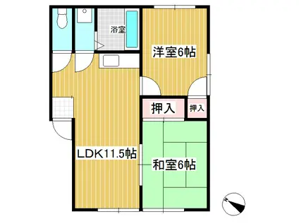 ソレイユ真田C(2LDK/2階)の間取り写真