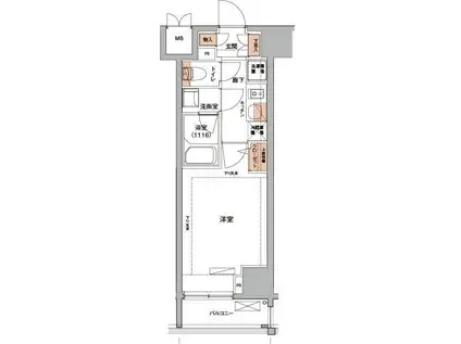 ハーモニーレジデンス錦糸町001(1K/8階)の間取り写真