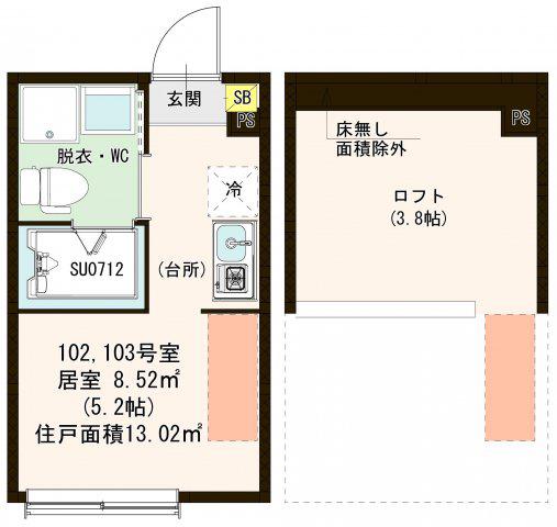 クラウンプライド(ワンルーム/1階)の間取り写真