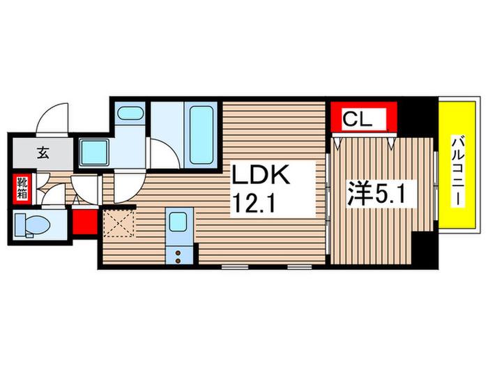 ステージグランデ錦糸町II(1LDK/2階)の間取り写真