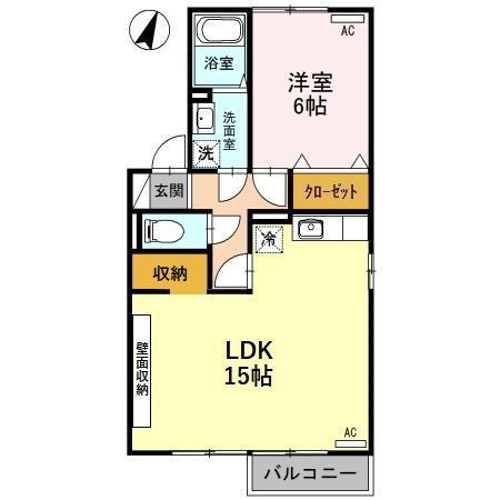 オーリジエール(1LDK/1階)の間取り写真