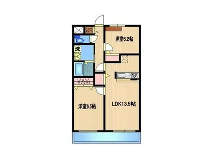 フォンス大門(2LDK/1階)の間取り写真